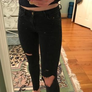 zara ripped black jeans